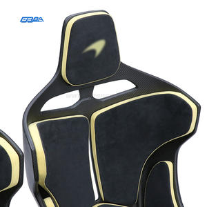 Asiento de coche de fibra de carbono seca con logotipo bordado en acero y cuero Alcantara Napa para McLaren 570 - Product Image 3