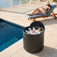 Table de refroidissement latérale moderne en plastique 40L - 3-en-1 - Bar portable pour canettes de vin et stockage alimentaire