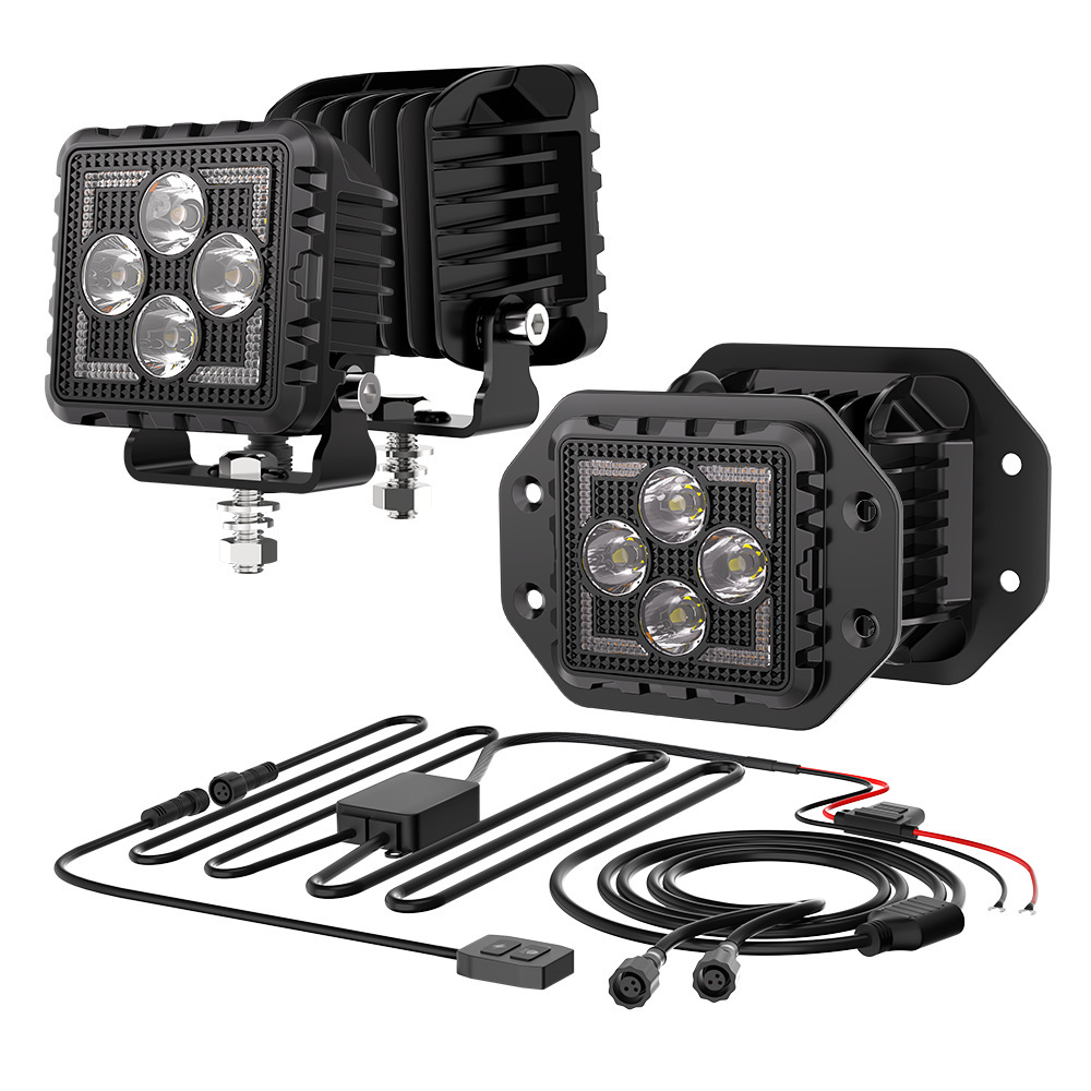 DXZ Wholesale 3Inch 21W LED Work Light New Square Lamps Off-road Fog Driving Spotlight Engineering Truck Warning Light BF3-B4X