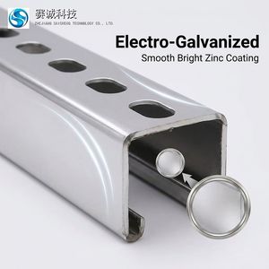 Profilés en C Q235B électrogalvanisés, supports solaires, supports de <span class=keywords><strong>climatiseur</strong></span>, supports de câbles antisismiques, traitement sur mesure - Product Image 1