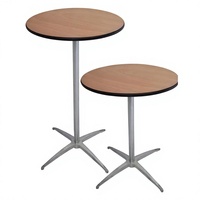 Table de cocktail moderne en bois, ronde de 30'', avec hauteur réglable de 30''/42'', table de bar multifonctionnelle pour les fêtes et les restaurants