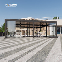 Pérgola de aluminio con control inteligente para espacios exteriores modernos con techo bioclimático