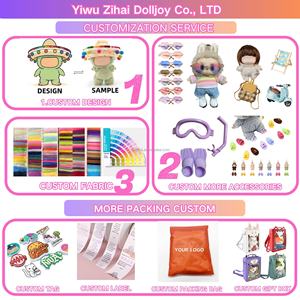 Vêtements pour poupées Blind Box en coton, matériau sûr, 17 cm, unisexe, pour jouets en peluche Macaron Have a Seat <span class=keywords><strong>Monster</strong></span>, tenue, robe, manteau, chapeau - Product Image 6