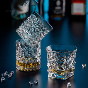 Vaso de Whisky de Cristal con Relieve de Diamantes Vintage, Base Pesada, Estilo Antiguo, para Whisky Escocés, Bourbon, Bar - Product Image 2