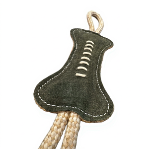 Juguete Masticable para Perros de Gamuza, Forma de Bota, Duradero, para Uso en Interiores, Perros Medianos, Estilo Clásico, Alivio Inteligente de la Ansiedad para Gatos, Hecho de Cuero Natural - Product Image 1