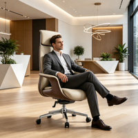 Nouvelle chaise de bureau en cuir PU de direction inclinable de conférence de gestionnaire de conception ergonomique