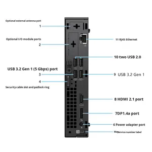 Mini-ordinateur de bureau commercial Dell QCM1250, résolution 4K, 10 utilisateurs, port de mémoire USB - Product Image 1