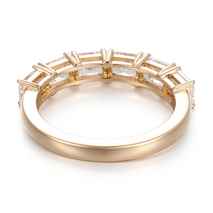 Hot Sale factory price custom design real 18k yellow gold <b>band</b> Radiant Cut white lab grown diamond <b>ring</b> for women wedding <b>band</b> - Product Image 2