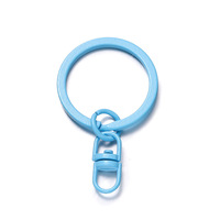 Promotion : Crochets et anneaux porte-clés de 30 mm, mousquetons pivotants peints, anneaux porte-clés avec chaîne, vente en gros