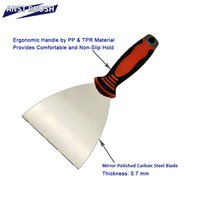 Couteau à enduire plat industriel robuste de 4 pouces pour le bricolage, lame en acier à haute teneur en carbone, manche ergonomique en plastique bicolore pour murs