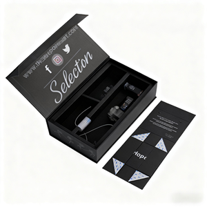 กล่องของขวัญพับได้สีดำแบบแข็งพร้อมฝาปิดแม่เหล็ก  ขนาดใหญ่ พิมพ์โลโก้แบบพรีเมียมสั่งทำพิเศษ  วัสดุกระดาษแข็งเคลือบด้าน - Product Image 1