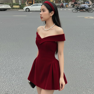 เดรสเจ้าหญิงคอวีเปิดไหล่ทรงเอพร้อมลายหลังผีเสื้อเครื่องแต่งกายแฟชั่นแนวลำลองแนวหวานๆ - Product Image 4