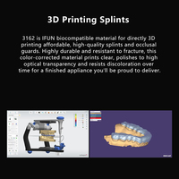 Accolades transparentes biocompatibles en résine dentaire 3D en résine polyester pour les dents 405nm uv pour imprimante à résine 3D LCD