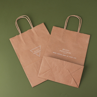 Sacs en papier kraft 36g en gros, fabrication OEM ODM, avec impression personnalisée pour emballages à emporter/cadeaux