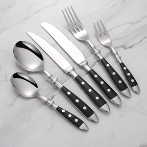 Couteau, fourchette et cuillère en acier inoxydable 430 avec poignée en bakélite, finition miroir, multi-spécifications, pour hôtels et cadeaux - Product Image 2