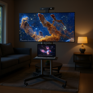 Adjustable Mobile <b>TV</b> <b>Stand</b> 32-65 Inch Steel VESA 600x400mm <b>With</b> <b>Wheels</b> Model D0100H794D2 - Product Image 2