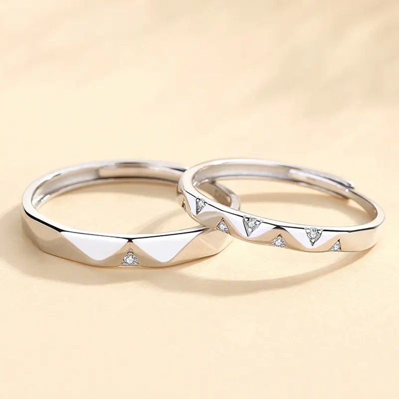 Paduxi Open Verstelbare 925 Sterling Zilveren Ring Paar Ringen Voor Vrouwen Bedels Bruids Bruiloft Verloving Zilver Kleur Ring