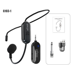 Microphone casque sans fil 2.4G Little Bee Teacher amplificateur microphone audio un à deux écouteurs à condensateur - Product Image 2