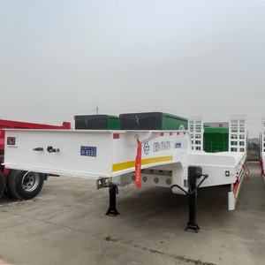 مقطورة شبه مقطورة فولاذية منخفضة السطح بثلاثة محاور لنقل الحفارات بسعر المصنع من تينغيون - Product Image 1