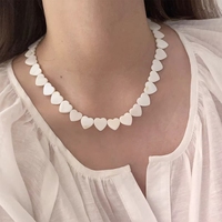 Collar de Perlas Naturales a la Moda para Mujer, Estilo Bohemio, Cadena Clásica con Forma de Corazón, Joyería de Playa, Regalo