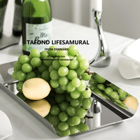Plateau de plaque jetable de conception moderne nordique rectangulaire carrée en acier inoxydable pour le dîner Barbecue Party ou l'affichage de fruits