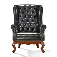 Fauteuil Chesterfield classique en cuir de vache véritable rouge rustique vintage pour bureau, club, salon, salle d'attente
