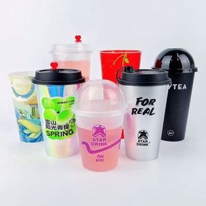 Vasos de Boba Personalizados con Logotipo, Vasos Desechables para Llevar, Vasos de Plástico Transparente PP para Smoothies y Té con Leche - Product Image 4