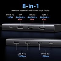 Base de Conexión USB C 8 en 1 UGREEN, Monitor Dual 4K, Pantalla Triple, Hub USB C, 100W PD, Compatible con MacBook y Lenovo