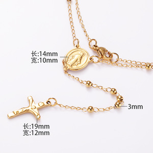 Joyería de comercio exterior transfronterizo Europa y los Estados Unidos retrato retro collar femenino de acero de titanio moda Cruz <span class=keywords><strong>Coll</strong></span> - Product Image 4