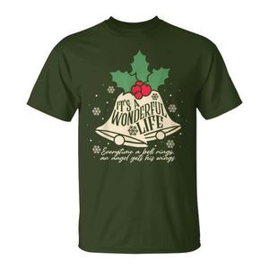 Camiseta con diseño de campana navideña de la película It's A Wonderful Life, diseño con cita de película navideña, ajuste unisex para adultos - Product Image 1