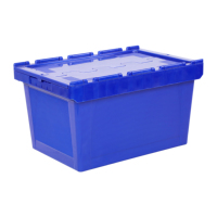 Boîte de rangement empilable robuste en plastique avec couvercle à charnières solides pour déménagement, entrepôt et logistique