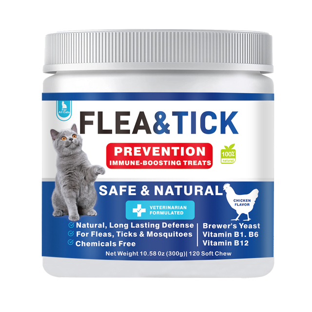 Hot Selling in Stock Pet Flea Chewable Tablets 120 Count Chicken Flavor for Dogs and Cats Long Lasting Protection