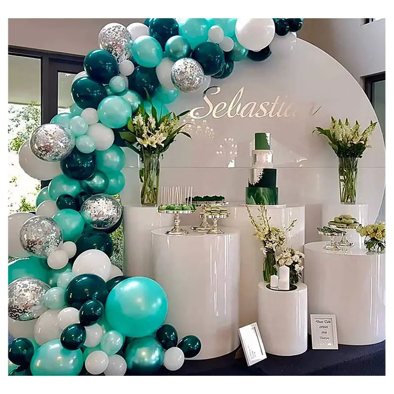 Latex Ballon Ballon De Decoratie Hoge Kwaliteit 2023 2024 Chroom Blauwe Aangepaste Vorm Goede Kwaliteit Hete Verkoop Macarron Ballon