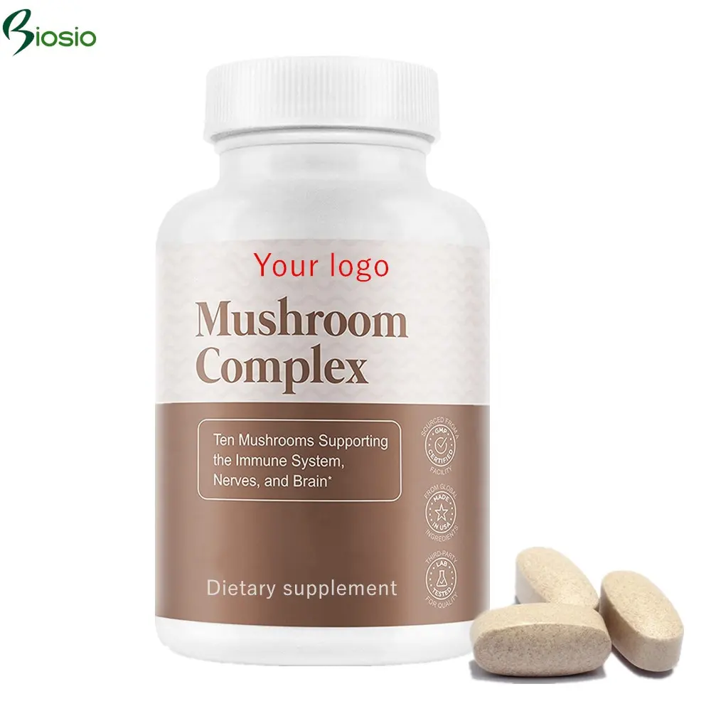 Suplemen Herbal pabrikan kompleks Reishi kapsul jamur suplemen Lion's Reishi Cordyceps tablet kompleks