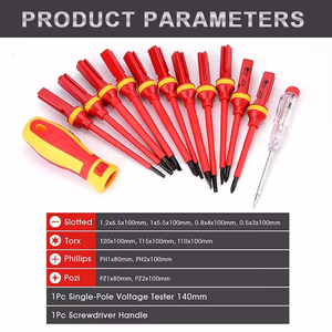 Electrician Repair Tools Kit 13pcs 1000V Changeable Insulated <b>Screwdrivers</b> <b>Set</b> with Magnetic Slotted <b>Bits</b> - Product Image 4