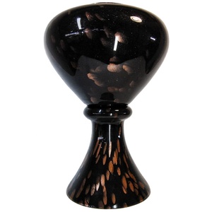 Tammaro Home Flower <b>Vase</b> in High Quality Italian Glass in Black Glitter with Base Home Decoration Handcrafted Product - Product Image 1