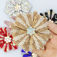 PC099 3D strass fleur patchs cristaux brillants perles accessoire de Style à coudre pour vêtements robes chapeaux en feutre PU plastique