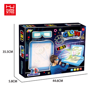 批发可擦除学龄前儿童发光新风格教育玩具带眼镜霓虹灯3D魔术绘图板 - Product Image 6
