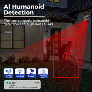 Caméra de surveillance PTZ ICsee 9MP sans fil, vision nocturne, audio bidirectionnel, Wi-Fi, caméras de sécurité extérieures WSA18 - Product Image 2