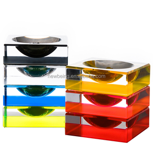 Tamaño personalizado 20mm 25mm 30mm 35mm grueso bloque acrílico CNC hoyuelo caramelo cuadrado Lucite Perspex encanto <span class=keywords><strong>Dent</strong></span> Bowl - Product Image 1