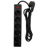 Multiprise de type européen 5 voies 16A avec 2 ports USB pour usage domestique