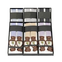 Tirantes de esmoquin de tela Jacquard de seda para hombre con espalda en Y elástica ajustable y botones de cuero resistentes Diseño Jacquard
