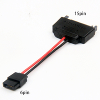 Cable adaptador de alimentación SATA de 15 pines macho a 6 pines hembra, cable convertidor de unidad óptica para portátil de 20 AWG