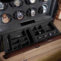 Boîte à remontoir automatique avec déverrouillage par empreinte digitale, écran tactile LCD, pour 8 et 16 montres, avec tiroirs