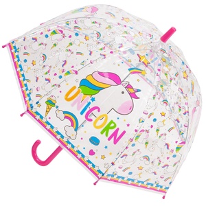 Adorable parapluie transparent en PVC et POE pour enfants, avec impression <span class=keywords><strong>de</strong></span> dessins animés personnalisés - Product Image 5