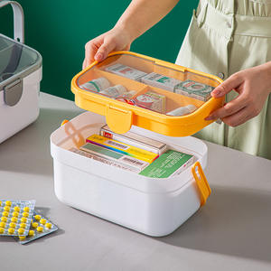 Shantou <b>Pill</b> <b>Storage</b> <b>Case</b> 4 Grids Double Layer Portable Plastic Medicine Box With Flip Top For Household Use - Product Image 4