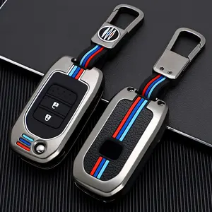 2-button Zinc Alloy Car Key Flip Case Folding Cover Suitable for Honda Accord Vezel XRV Crider Fit City Greiz Gienia