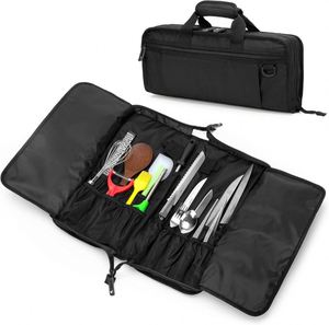 Échantillon gratuit : Sac à dos de chef avec étui à couteaux, ensemble de couteaux de chef professionnels, sac de rangement pour couteaux avec 12 + 23 emplacements - Product Image 2