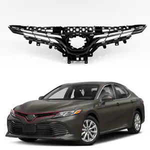 Auto Accessories For 2018 2019 2020 Toyota Camry Grille L LE XLE Front Bumper Upper Grille Gloss Black Plastic Grill 53101-06E30