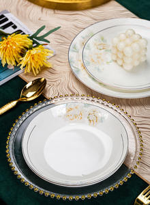 Produsen 2025 peralatan makan keramik mewah ringan baru 16 Set pola Peony 4 orang makan kreatif tulang cina Set peralatan makan - Product Image 4